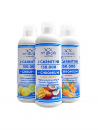 L-Carnitine 150000 + chromium 3 x 1000 ml economy pack