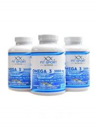 Omega 3 3000mg pure fish oil + vitamin E 3 x 150 softgels - Ryb� olej