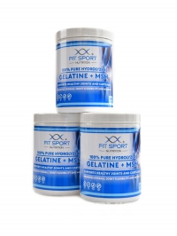 100% pure hydrolyzed gelatine + MSM 3 x 500 kapsl economy pack