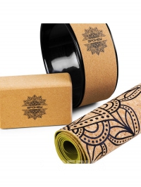 SAVASANA II Korkov jga SET - jga kruh + jga blok + podloka
