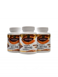 Vitamín D3 2000 + K2 MK7 + Omega 3 300 kapslí