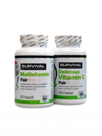Multivitamin fair 60 + Vitamn C 500 mg 120