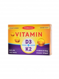 Vitam�n D3 2000 IU + K2 120 mcg 60 kapsl�